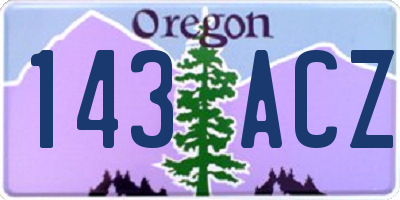 OR license plate 143ACZ