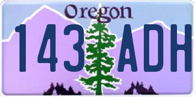 OR license plate 143ADH