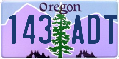 OR license plate 143ADT