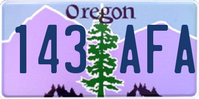 OR license plate 143AFA