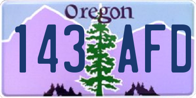 OR license plate 143AFD