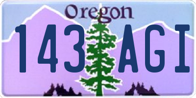 OR license plate 143AGI