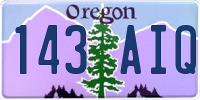 OR license plate 143AIQ