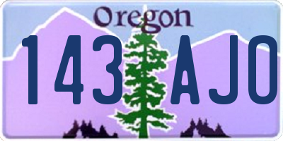 OR license plate 143AJO