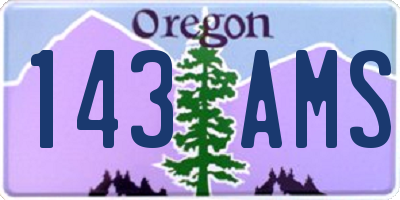 OR license plate 143AMS