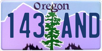 OR license plate 143AND