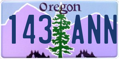 OR license plate 143ANN