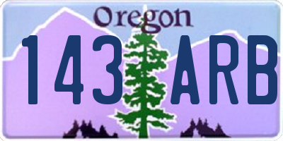 OR license plate 143ARB