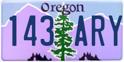 OR license plate 143ARY