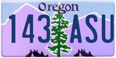 OR license plate 143ASU