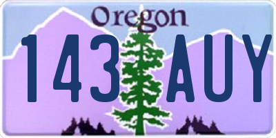 OR license plate 143AUY
