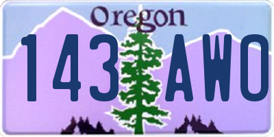 OR license plate 143AWO