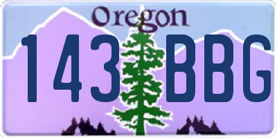 OR license plate 143BBG
