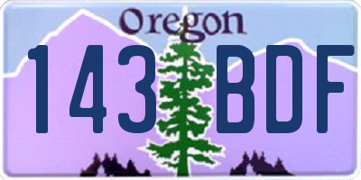 OR license plate 143BDF