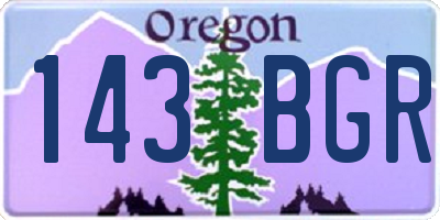 OR license plate 143BGR
