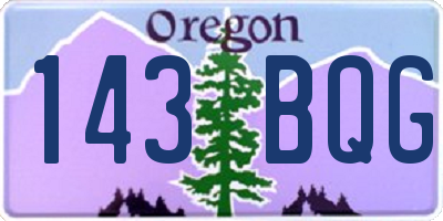 OR license plate 143BQG