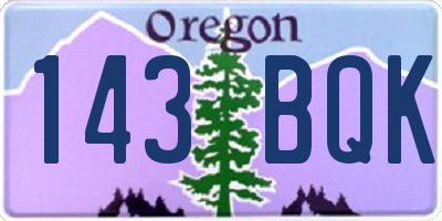 OR license plate 143BQK
