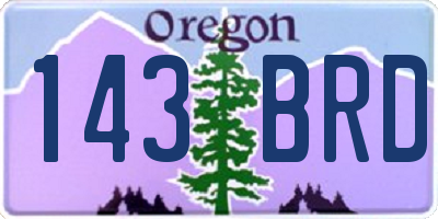 OR license plate 143BRD