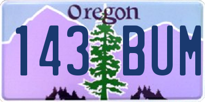 OR license plate 143BUM