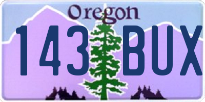 OR license plate 143BUX