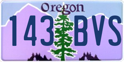 OR license plate 143BVS