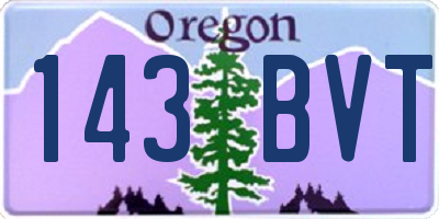 OR license plate 143BVT