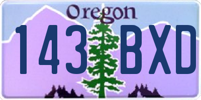 OR license plate 143BXD