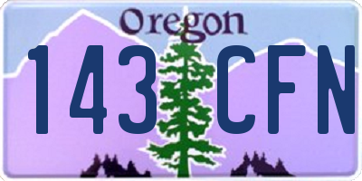 OR license plate 143CFN