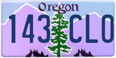 OR license plate 143CLO