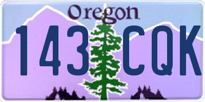 OR license plate 143CQK