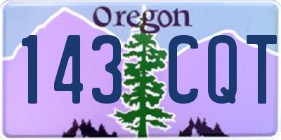 OR license plate 143CQT