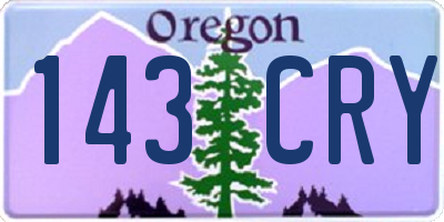 OR license plate 143CRY