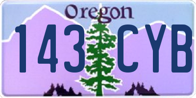 OR license plate 143CYB