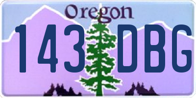 OR license plate 143DBG
