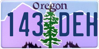 OR license plate 143DEH