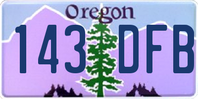 OR license plate 143DFB