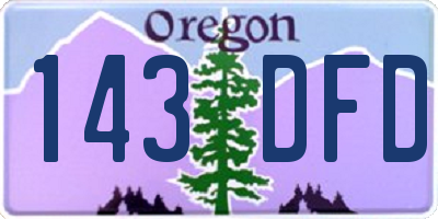 OR license plate 143DFD