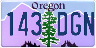 OR license plate 143DGN
