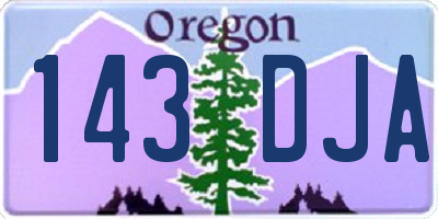 OR license plate 143DJA