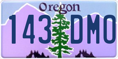 OR license plate 143DMO