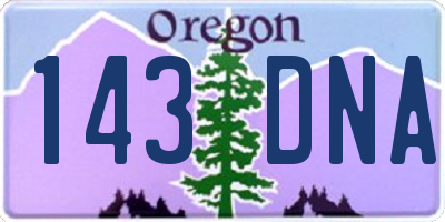 OR license plate 143DNA
