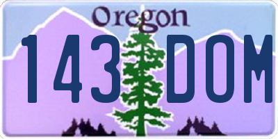 OR license plate 143DOM