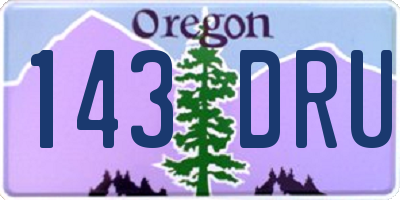 OR license plate 143DRU