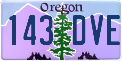 OR license plate 143DVE