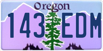 OR license plate 143EDM