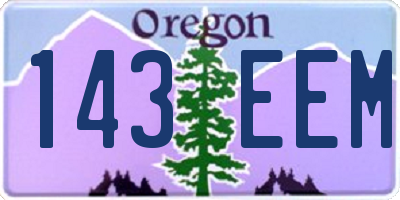 OR license plate 143EEM