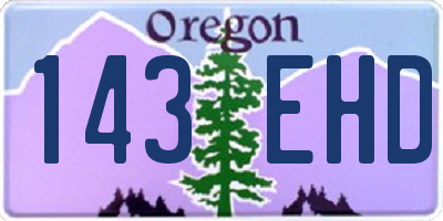 OR license plate 143EHD
