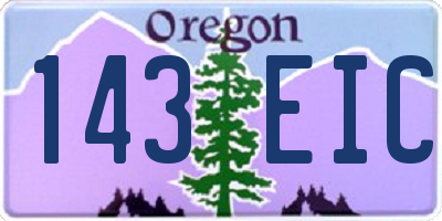 OR license plate 143EIC
