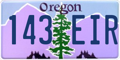 OR license plate 143EIR
