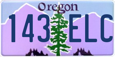 OR license plate 143ELC